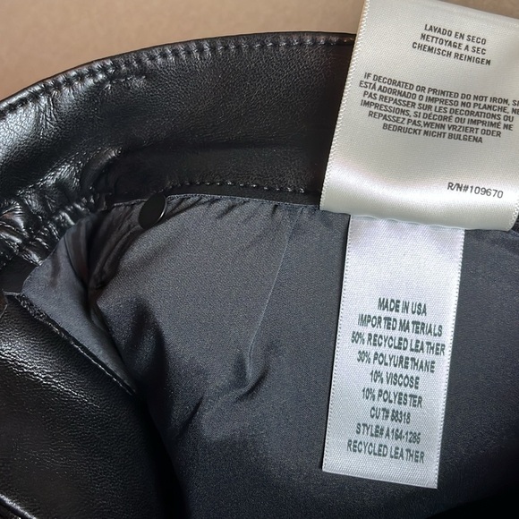 AGOLDE Black Recycled Leather Blend Black Pants- 28 - Picture 12 of 12